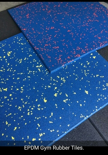 Gym Rubber Tiles - 20x20 Inches, 10-30 Inch Thickness | Interlocking Design, Mixed Color, Square Edge, Perfect for Interior Use