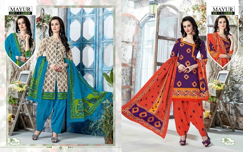 Orange And Purple Mayur Ladies Salwar Suits