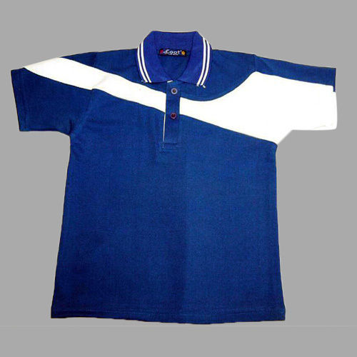 Blue & White Kids Plain T-Shirt