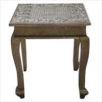 White Metal Fitted Stool