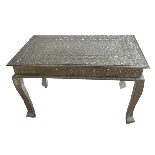 White Metal Fitted Table