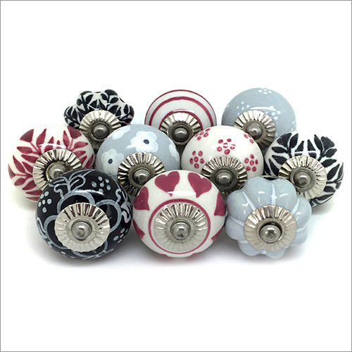 Ceramic Knobs - Aluminum Construction, Sky Blue and Red Finishes | Stylish and Durable Hardware Solutions