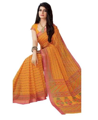 Yellow Cotton Saree