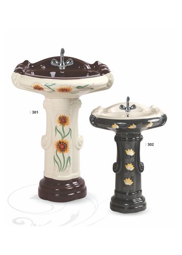 Ceramic Big Sterling Wash Basin Pedestal