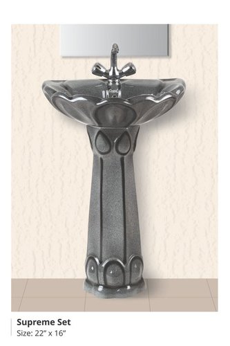 Black Rustic Wash Basin Pedestal