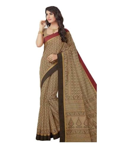 Beige Cotton Saree