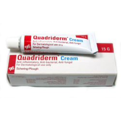 Quadriderm Cream - 15g Tube, White, Anti-bacterial, Anti-fungal, Anti-inflammatory, Dermatological Use, Skin Healing