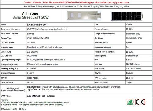 20W Solar Street Light