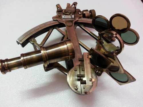 Antique Finish Large Brass Sextant