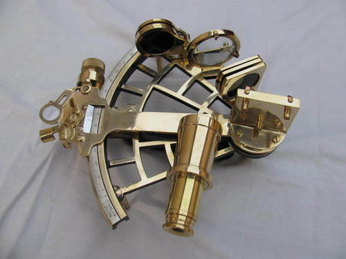 Metal Shiny Brass Sextant Nautical Gift
