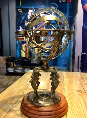 Antique Finish Solid Brass Lion Armillary