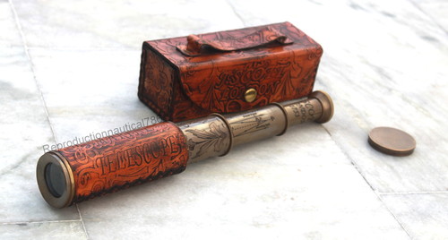 J. Scoot Antique Brass Spy Glass Telescope