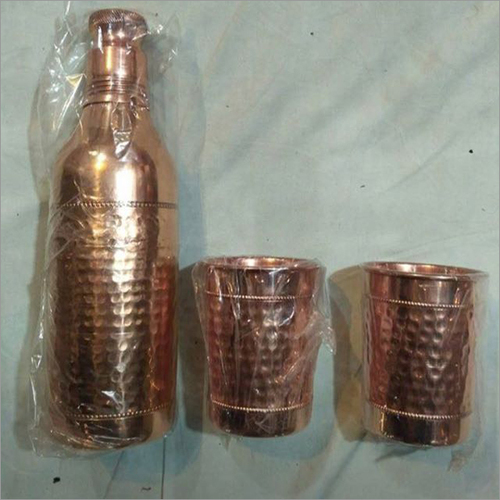 Copper Bottle with Glass