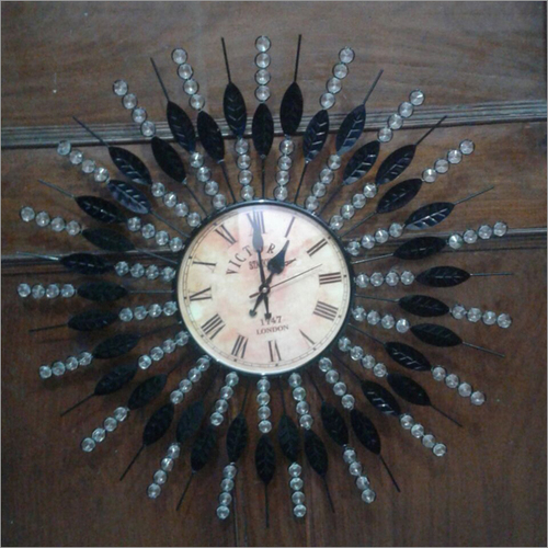 Unique Diamond Wall Clock - Polished Finish, 500-1500 Grams Weight | Black & White Round Design, 1 Year Warranty