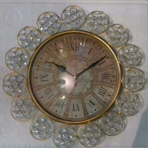 Yellow Customized Diamond Wall Clock