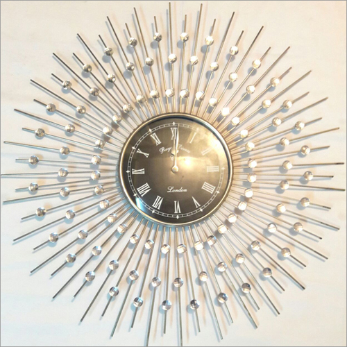 Yellow Round Diamond Clock