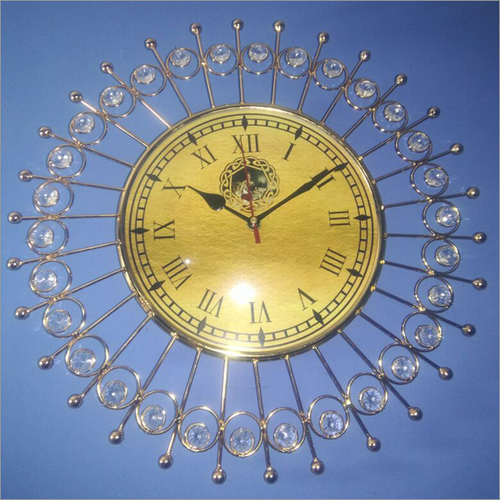 Yellow Large Iron Wall Clock