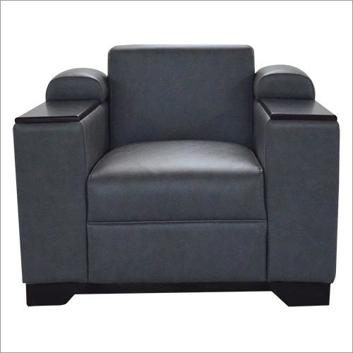 Steel Grey Leatherette Arm Chair