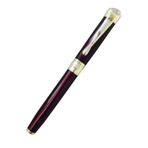 Stone Maroon  Gold Ball Pen