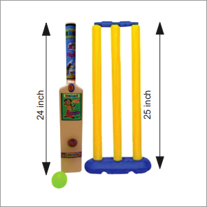 1 No. Cricket Set Bat - Durable Plastic, Bat Height 24 Inch, Wicket Height 25 Inch | Engaging for Kids, Easy Grip, Enhances Hand Coordination