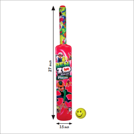Ben-20 Cricket Bat and Ball - Plastic, 27 Inch Length, Bright Coloured | Lightweight, Easy Grip, Enhances Hand-Eye Coordination for Kids