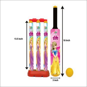 My First Cricket Bat Set - Plastic Material, 18 Inch Size, Wicket Height 13.5 Inch | Durable Design, Easy Grip, Develops Interest in Cricket