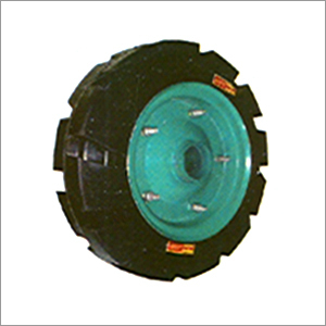 Mild Steel & Rubber Trolley Hub - 14"x3" Size, 350 Kg Load Capacity | Painted Finish, 5-45 mm Width