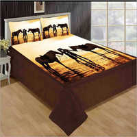 Velvet Digital Print Double Bed Sheets - 100% Cotton, Full Size, Brown | Quick Dry, Exotic Design, Colorfast, Easy To Wash