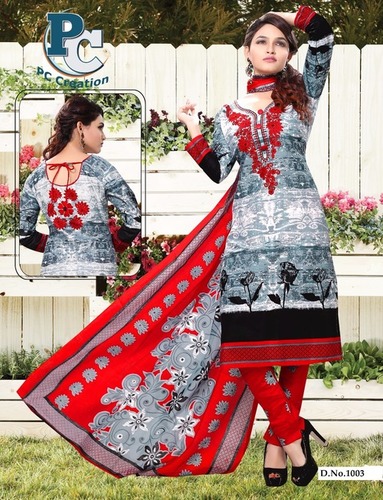 Cotton Polyester Printed Shofiya Dress Material