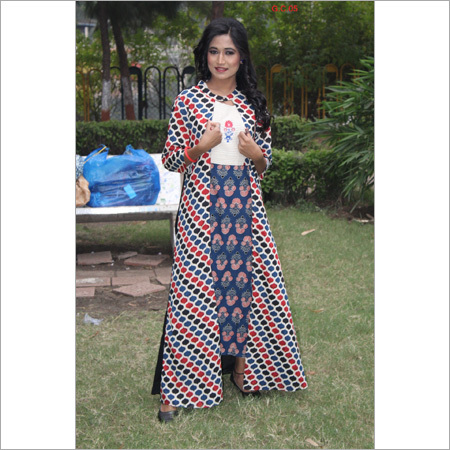 Ladies Ethnic Kurtis - Cotton, Sizes: S-XXL, Multi Color, Long Sleeve, Printed Pattern | Modern Style for Parties & Festivals, Easy Wash