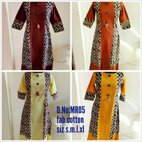 Ladies Cotton Printed Rust Kurtis Ladies Cotton Printed Rust Kurtis