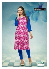 Pink Ginni Cotton rayon dress material