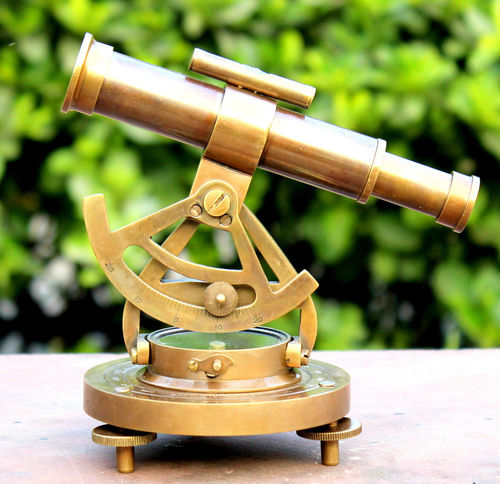 Brass Alidade Antique Survey Instrument Compass
