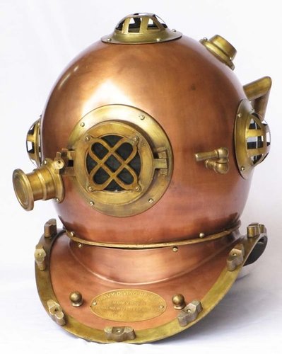 Brass Collectible Navy Deep See Desk Helmet With Mark "V"