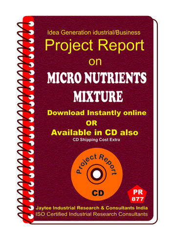 Micro Nutrients Mixture manufacturing project Report eBook