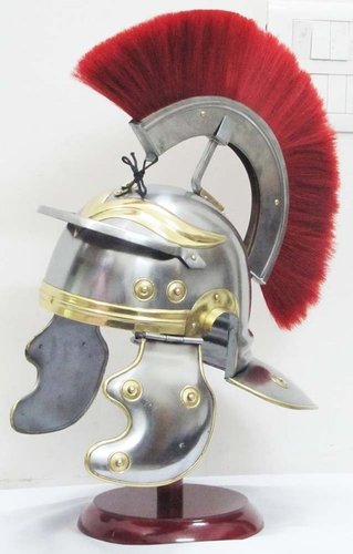 Roman Centurian Medieval Helmet Warrior Armour With Red Plume