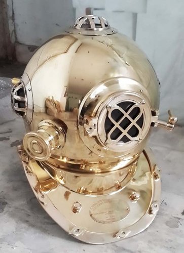 Decorative Marine Deep Sea Divers Diving Helmet In Brass Finish