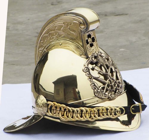 Brass Fireman Fire Fighter Brigade British Chief Helmet