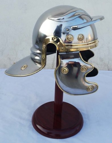 Roman Centurial Trooper Armour Helmet - 67CM Size Silver Color | Premium Quality Historical Reproduction