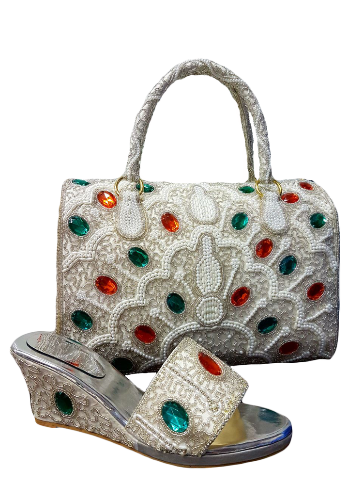 High quality latest model ladies shoe and bag party wear