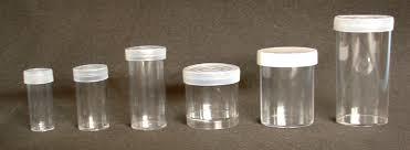 SPECIMEN TUBES, PLASTIC TRANSPARENT