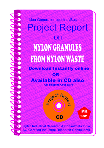 Nylon Granules From Nylon Waste Manufacturing eBook