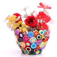 Bright Quilling Paper Flower Vase