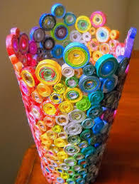 Rainbow Paper Quilling Vase Manufacturer Supplier In Hooghly