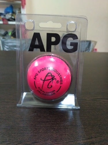 APG Pink Leather Cricket Ball (Test) - Leather Material, 4 Pieces, 156-160 gms, Multicolour | Handmade, Waterproof, Dustproof, Round Shape