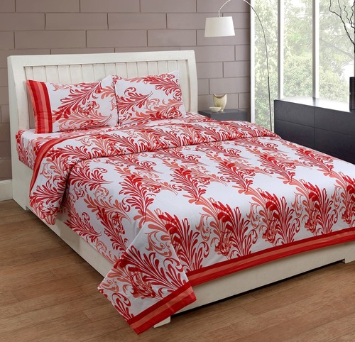 Bed Sheets - Cotton Blend, 152 x 203 x 38 Centimeter | Durable for Home Bed Use