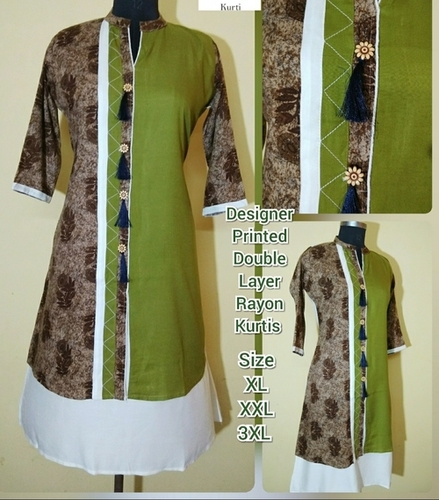 Ladies Printed Rayon Kurtis