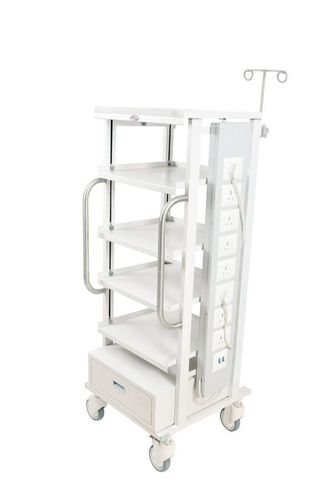 Modular Medicine Trolley - CRCA Steel Frame, 672x390x915mm, Polystyrene Cabinet | Six Drawers, Epoxy Powder Coated, Stainless Steel Top Shelf, Synthetic Castor Wheels