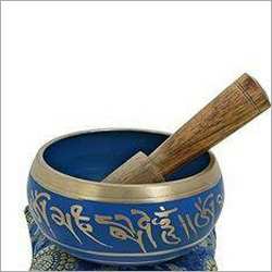 Brass Singing Bowl - Polished Finish, 150-500 Grams Weight | Mesmerizing Blue and Golden Design, Professional Quality Sound Therapy