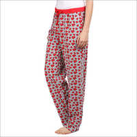 Semantic Women's Cotton Heart Printed Pyjama - Cotton, Size S-m-l-xl, Colors Red-purple | Multi-patterned, Lace Closure, Seasonal Comfort